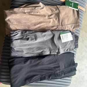 Athleta Leggings Trio in Black, Gray, and Brown